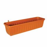PE KORITO Z VODNO REZERVO ALPFA 60 CM TEMNO RJAV