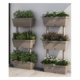 PVC KORITO Z VODNO REZER. PLANA 50X180X100 CM 3-NIVOJI ANTRACIT