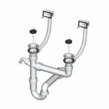 PVC SIFON ZA KORITO LIV 40 MM DVOJNI Z 2 GIBLJIVI KVAD.PRELIVI