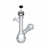 PVC SIFON ZA KORITO LIV 40 MM ENOJNI "H", FI 70 S PRIKLJUČKOM