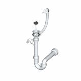 PVC SIFON ZA KORITO LIV ENOJNI S PRIKLJUČKOM IN OKROG.GIB.PRELIVOM, FI 70