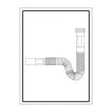 PVC SIFON ZA KORITO MINES-IB 32 MM ENOJNI FLEXIBILNI RAZTEGLJIV, SPODNJI DEL