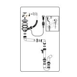 PVC SIFON ZA KORITO MINES-IB 40 MM ENOJNI, POP-UP FI 90 MM, S PRIKLJ. ZA PS