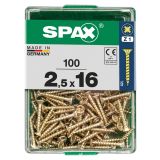 UNIVERZALNI VIJAK SPAX PZ 2.5X16 YELLOX A2G V ZAVITKU 100KOS