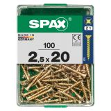 UNIVERZALNI VIJAK SPAX PZ 2.5X20 YELLOX A2G V ZAVITKU 100KOS