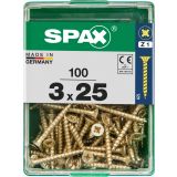 UNIVERZALNI VIJAK SPAX PZ 3X25 YELLOX A2G V ZAVITKU 100KOS