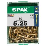 UNIVERZALNI VIJAK SPAX PZ 5X25 YELLOX A2G V ZAVITKU 50KOS