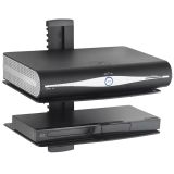 RAČUNALNIŠKI DODATEK VONHAUS LEBDEČA POLICA STEKLENA DVOJNA, ČRNA