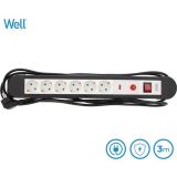 RAČUNALNIŠKI KABEL WELL PRENAPETOSTNA ZAŠČITA 6X SCHUKO, 3500W 16A