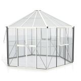 RASTLINJAK, STEKLO/POLIK. VITAVIA PAVILJON HERA 9000 ESG/VP 3/6MM BELA 3.8X3.8M