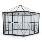 RASTLINJAK, STEKLO/POLIK. VITAVIA PAVILJON HERA 9000 ESG/VP 3/6MM ČRNA 3.8X3.8M