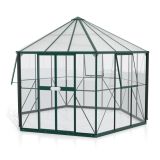 RASTLINJAK, STEKLO/POLIK. VITAVIA PAVILJON HERA 9000 ESG/VP 3/6MM SMARAGDNA 3.8X3.8M