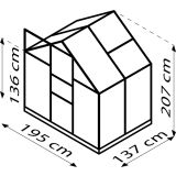 RASTLINJAK, VOLTE PLOŠČE VITAVIA PLANET 2500 HKP 6MM, 1,95X1,31M ČRNA - RASTLINJAK+OKVIR ZA TEMELJ