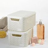 KOŠARA ZA SHRANJEVANJE CURVER RATAN S POKROVOM BELA L