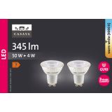 RAZNA LED ŽARNICA CASAYA 2 KOSA REFL. GU10 4W 38° 345LM