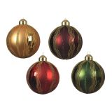 STEKLENA BUNKA RDEČA/ZLATA/ZELENA BARVA, SORT