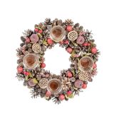 VENČEK GLOSSTYLE RDEČI ADVENTNI S 4 KOZARČKI PREMERA 32 CM