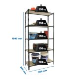 REGAL SIMONRACK 180X90X30 CM 5P/150KG ANTRACIT MADERCLICK