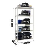 REGAL SIMONRACK 200X100X40 CM 5P 150KG BELA LES MADERCLICK PLUS