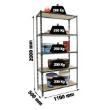 REGAL SIMONRACK 200X110X50 CM 5P/200KG ANTRACIT MADERCLICK SUPER