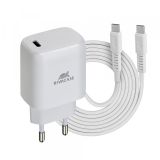 RIVACASE HIŠNI POLNILEC PS4191 WD4 QUICK CHARGE 20W VHOD TYPE C S KABLOM TYPE C - ORIGINAL (EU BLISTER) BEL