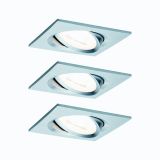 VGRADNI LED REFLEKTOR RL NOVA 3X6.5W GU10 3SDIM KVAD. ALU TU/ALU ZN GIB