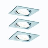 VGRADNI LED REFLEKTOR RL NOVA 3X6.5W GU10, GIB. KVADRATNA, ALU TU/ALU