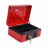 ROČNA KASETA ZA DENAR MQ 250X200X90 MM, RDEČA Z GUMBOM ZA ODPRETI