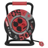 ROLETA - GUMI VODNIK EMOS ZUNANJA 50M 230V 4 VTIČNICE, ČRNA