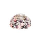 DEKORACIJA GLOSSTYLE ROZA S STEKLENIM KOZARČKOM FI 18 CM