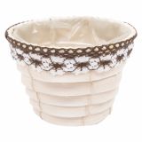 PLETENI NOTRANJI LONEC DAR S ČIPKO 13CM BEL