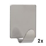 KOVINSKA OBEŠALNA KLJUKA WALTECO SAMOLEPILNA NERJAVNA PRAVOKOTNA