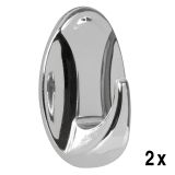 PVC OBEŠALNA KLJUKA WALTECO SAMOLEPILNA PVC KROMIRANA ZAV=2KOS