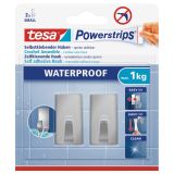 SAMOLEPILNI IZDELEK TESA POWERSTRIPS KLJUKICA S VODOODPORNA, KOVINSKA