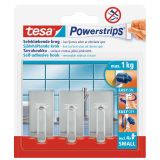 SAMOLEPILNI IZDELEK TESA POWERSTRIPS MINI KLJUKICA KLASIK 3/1 KROM