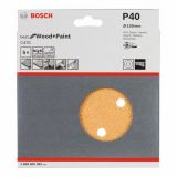 5-DELNI SET SAMOPRITRDILNIH BRUSNIH DISKOV BOSCH 150 MM K40 6 LUKENJ RUMENA BARVA ZA LES