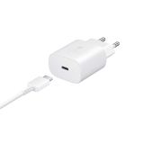 SAMSUNG HIŠNI POLNILEC EP-TA800XWE SUPER FAST CHARGE (TYPE C) IN PODATKOVNI KABEL EP-DA905BWE (TYPE C - TYPE C) - BEL