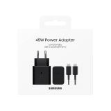 SAMSUNG HIŠNI POLNILEC SUPER FAST CHARGE EP-T4511XBE 45W + KABEL EP-DX510 TYPE C ČRN - ORIGINAL (EU BLISTER)