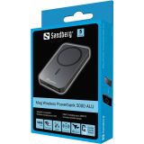 SANDBERG BATERIJA POWERBANK, MAGSAFE, 5.000 BREZŽIČNO POLNJENJE, 20/15W