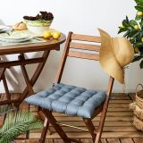 SEDEŽNA BLAZINA HOME DECO 40X40 ODPORNA NA VODO Z VEZICAMI SORT.