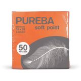 SERVIETE PUREBA 38X38 ORANŽNE 2-SL.PUREBA 50 KOS/PAK SOFT POINT