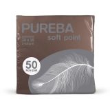 SERVIETE PUREBA 38X38 RJAVE 2-SL.PUREBA 50 KOS/PAK SOFT POINT