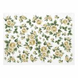 SERVIETNA, DECOUPAGE TEH. RAYHER DECOUPAGE PAPIR RIŽEV A4 BELE VRTNICE