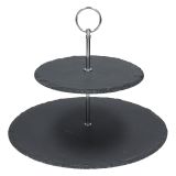 SERVIRNI KROŽNIK TOGNANA 30/20 CM ETAŽER 2 DELNI OLLY ARDESIA