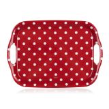 SERVIRNI PLADENJ BANQUET 36X25.5CM DOTS RDEČI MELAMIN