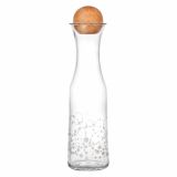SERVIRNI VRČ STEKLARNA HRASTNIK 1000 ML KARAFA NOUM Z LESENIM POKROVOM