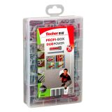 ZIDNI VLOŽEK Z VIJAKOM FISCHER SET VLOŽKOV Z VIJAKI V PVC ZABOJU 160 KOS