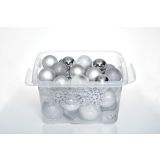 BUNKA IZ UMETNE MASE GLOSSTYLE SET 36/1 SREBRNE V PVC ZABOJU