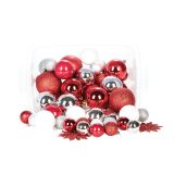 BUNKA IZ UMETNE MASE GLOSSTYLE SET 68 Z ROČKO RDEČA/BELA SREBRNA BARVA, PVC ŠKATLI