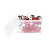 BUNKA IZ UMETNE MASE GLOSSTYLE SET 68 Z ROČKO RDEČA/BELA SREBRNA BARVA, PVC ŠKATLI